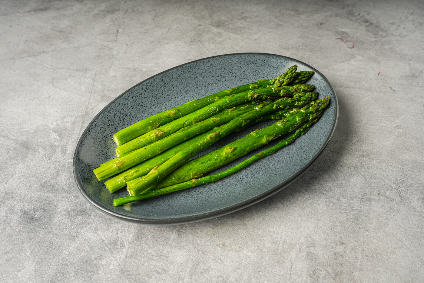 Grilled asparagus side with sea salt